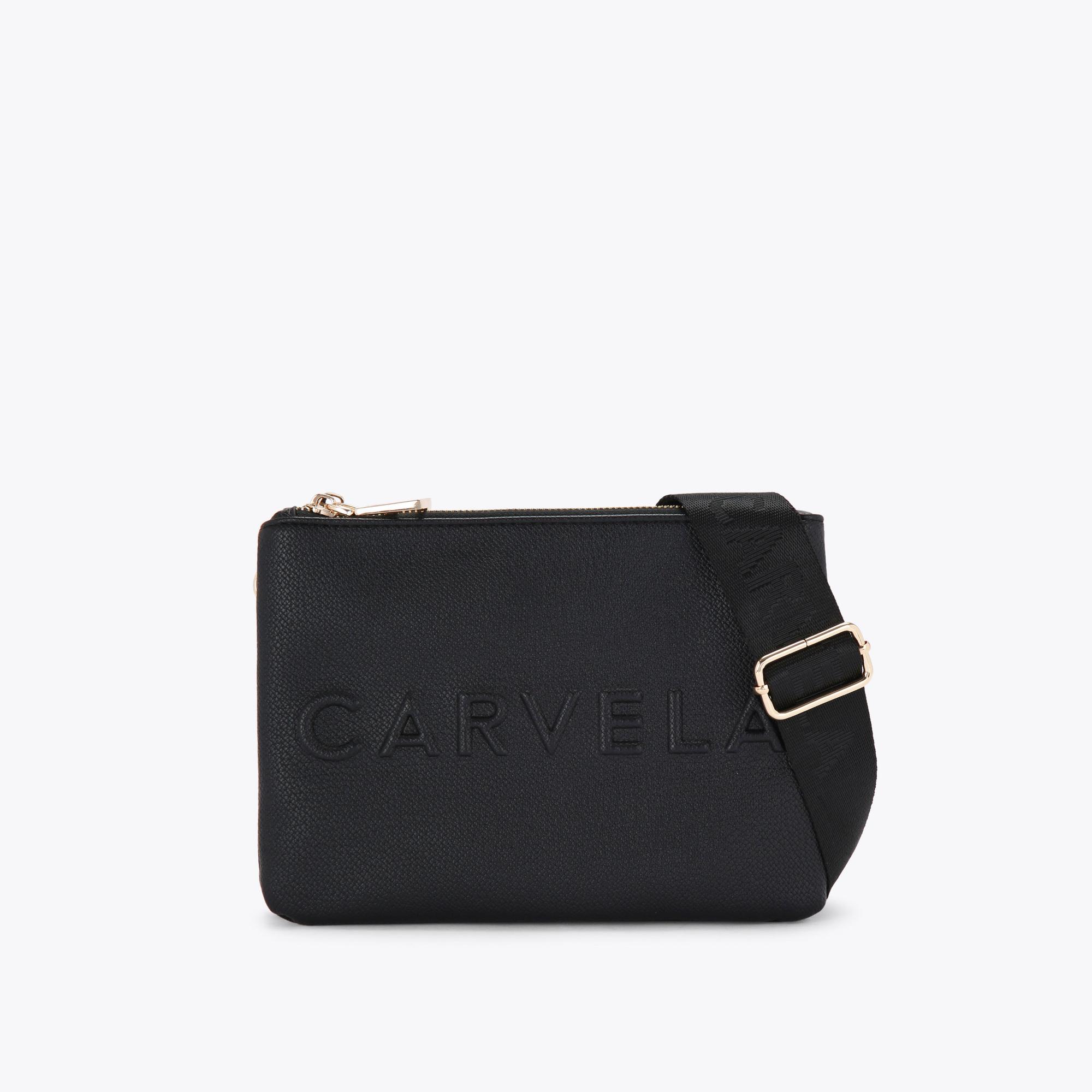 Carvela Women's Cross Body Bag Black Frame Double Pouch