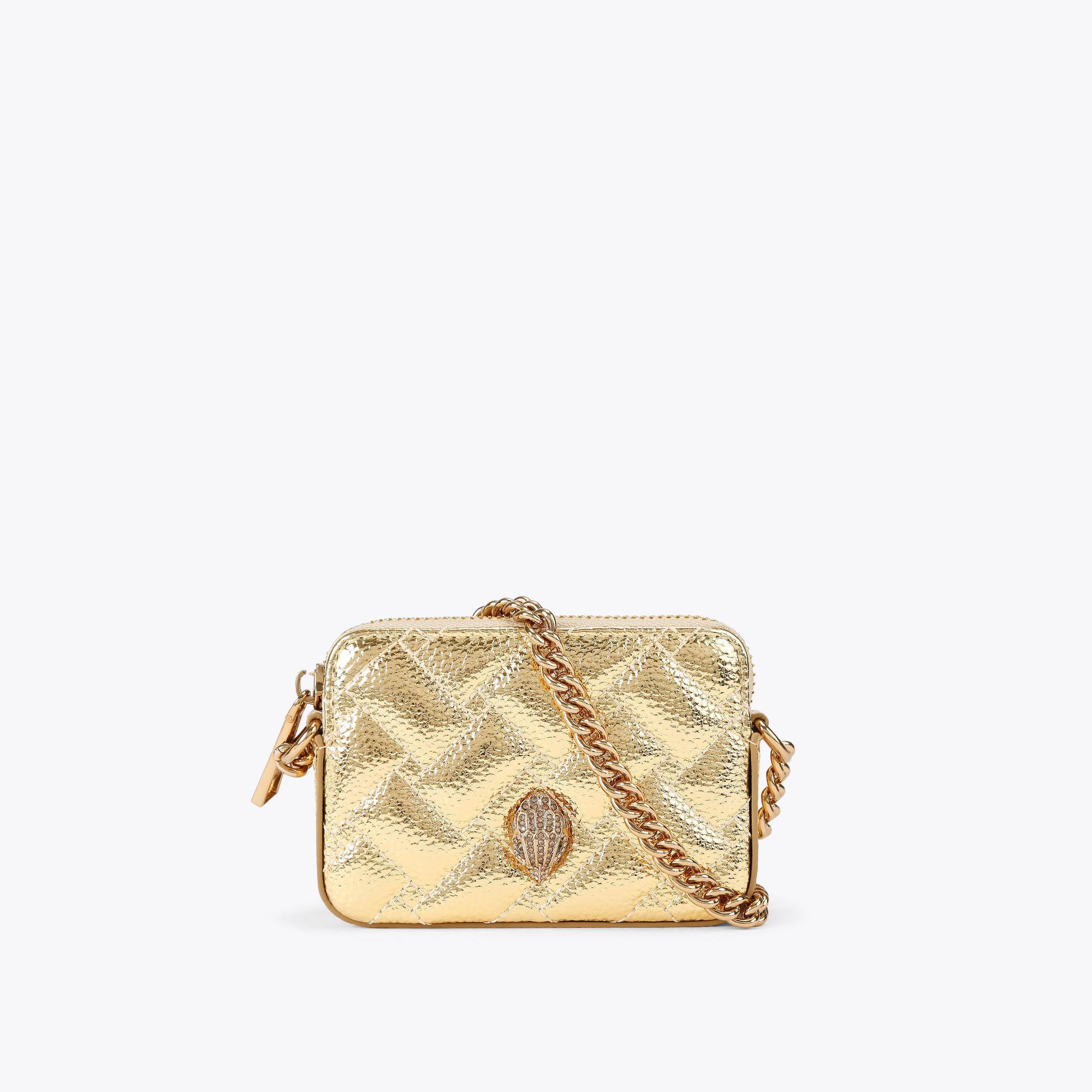 Kurt Geiger Women's Mini Bag Gold Leather Kensington Camera