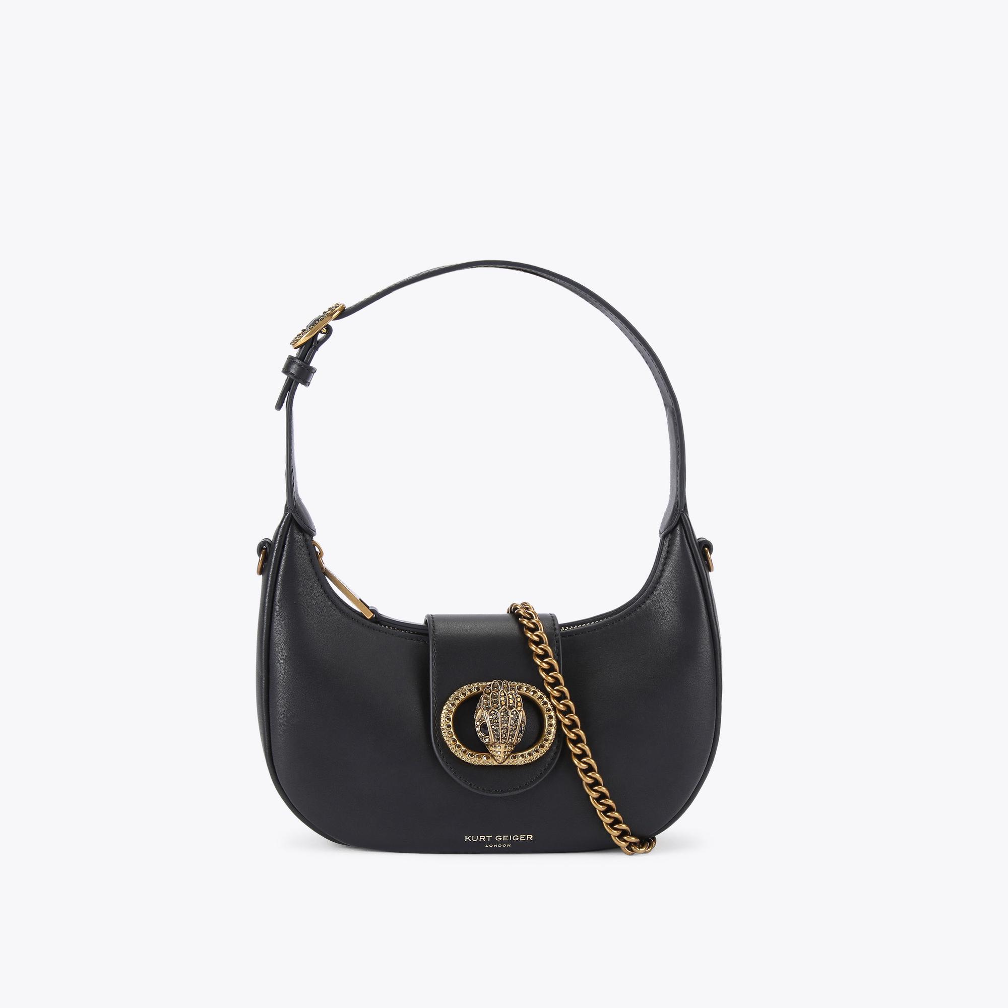 Kurt Geiger Women's Shoulder Bag Hobo Black Leather Chelsea