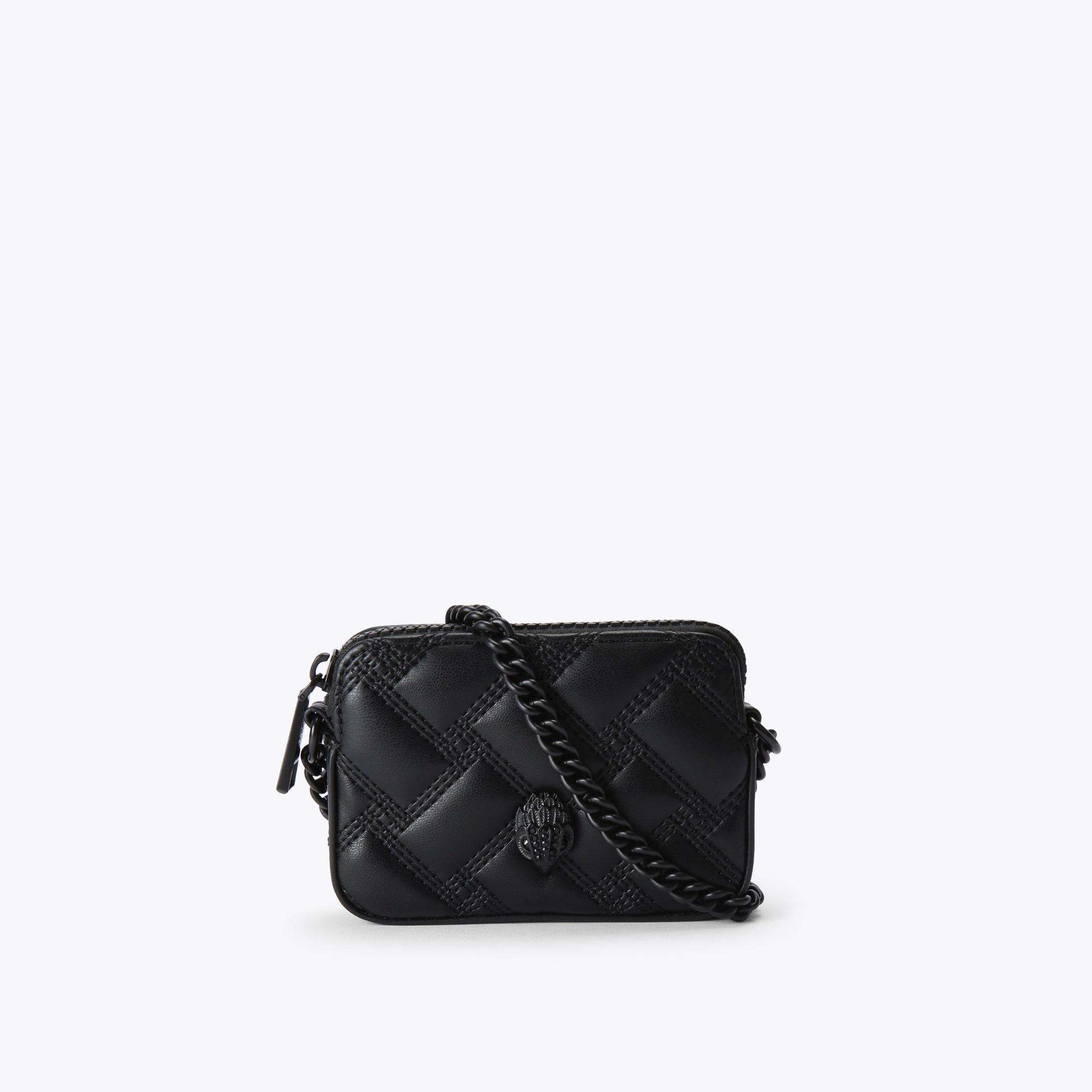 Kurt Geiger Women's Camera Bag Black Leather Micro Kensington