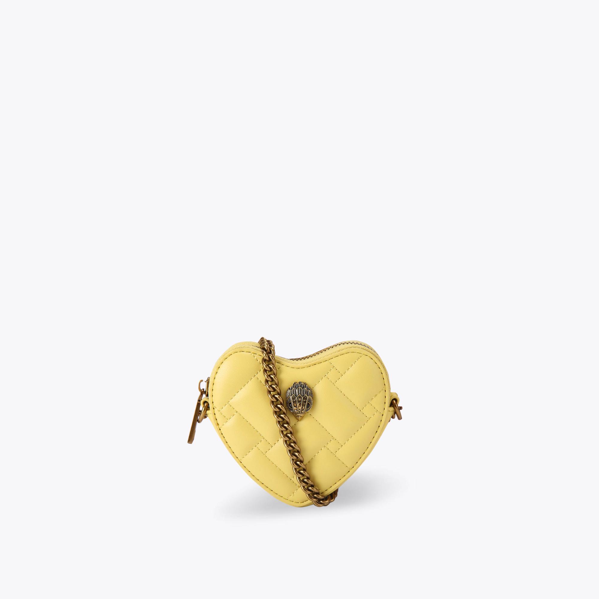 Kurt Geiger Women's Mini Bag Yellow Leather Micro Heart