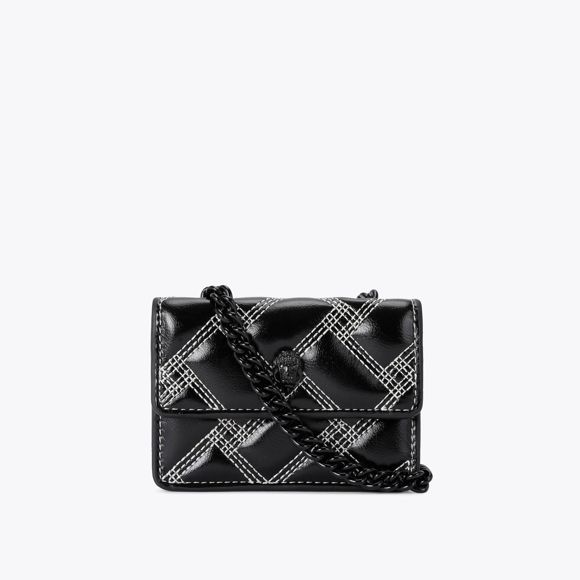 Kurt Geiger Women's Cross Body Mini Bag Black Patent Kensington