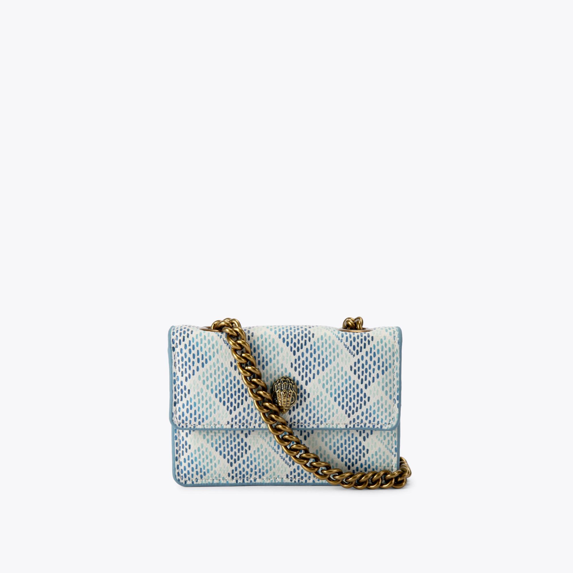 Kurt Geiger Women's Mini Bag White Combination Canvas Micro Camden