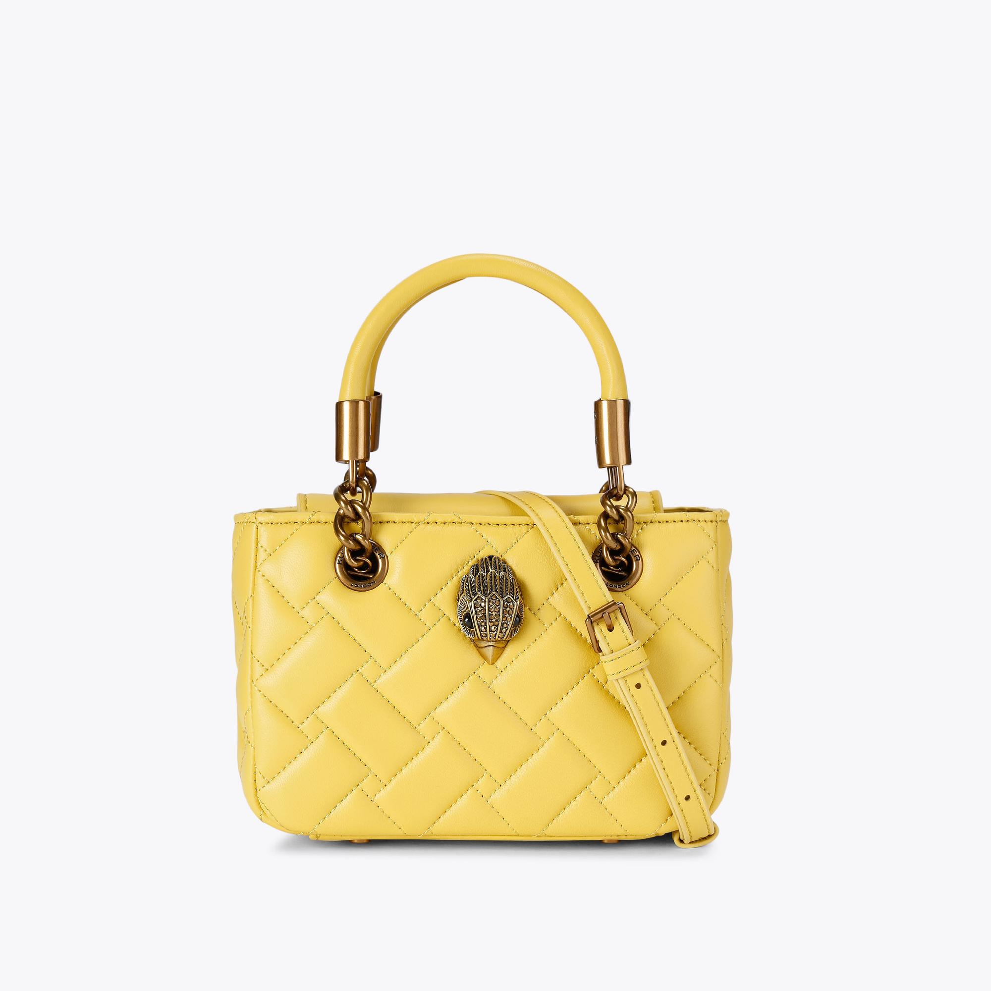Kurt Geiger Women's Mini Bag Yellow Leather Mini Kensington
