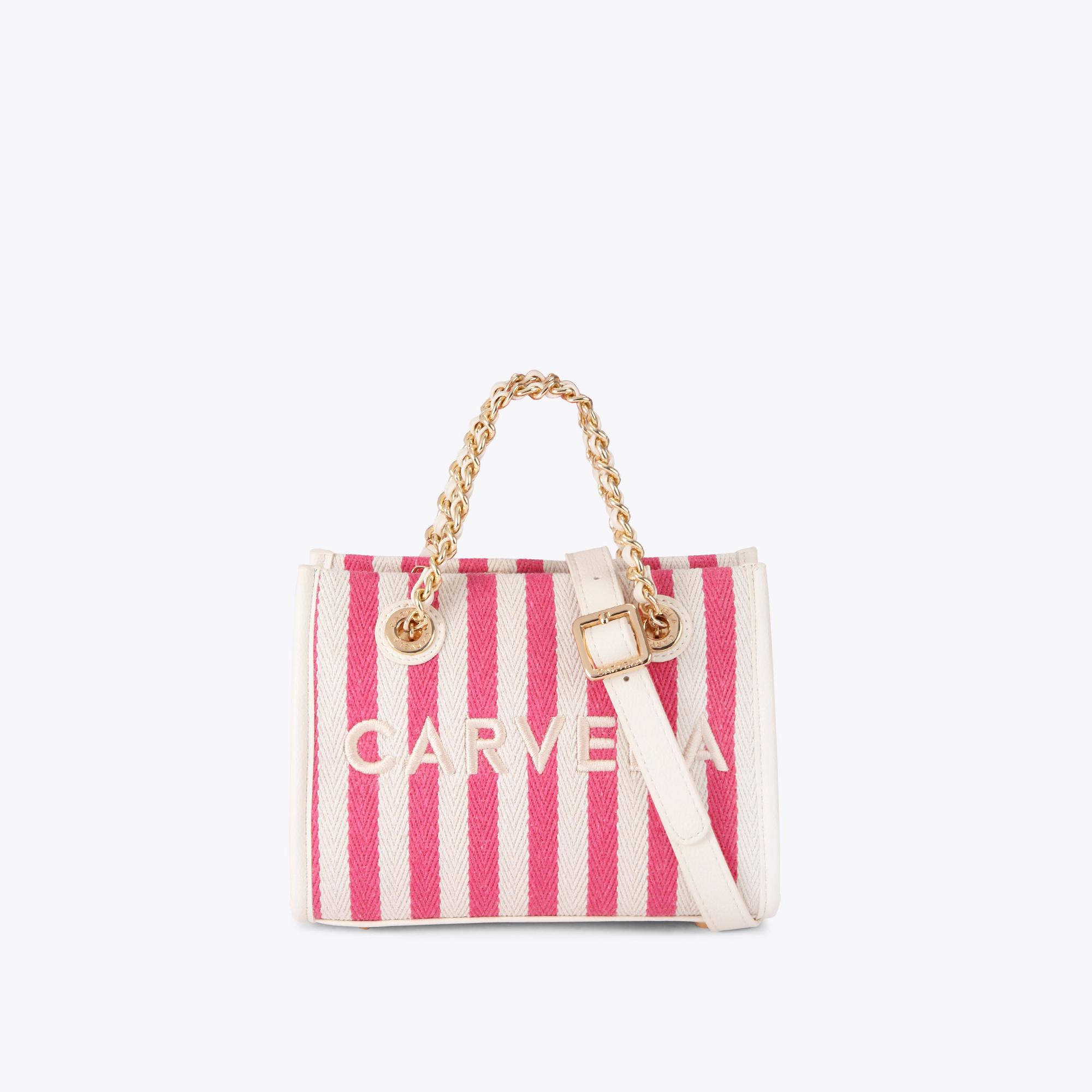 Carvela Women's Tote Bag Mini Bag Fuchsia Canvas Sorrento