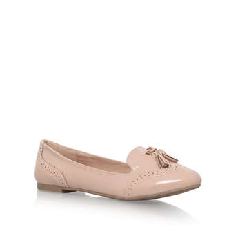 Lyst - Dune Ferne Rose Gold Leather Brogue Flat Shoes in 