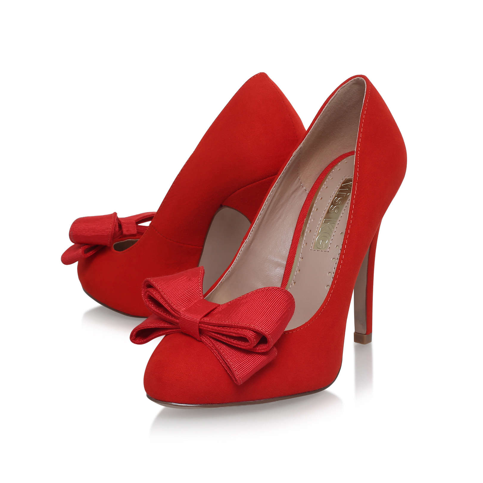 GEM Miss KG Gem Red Bow High Heel Court Shoes by MISS KG