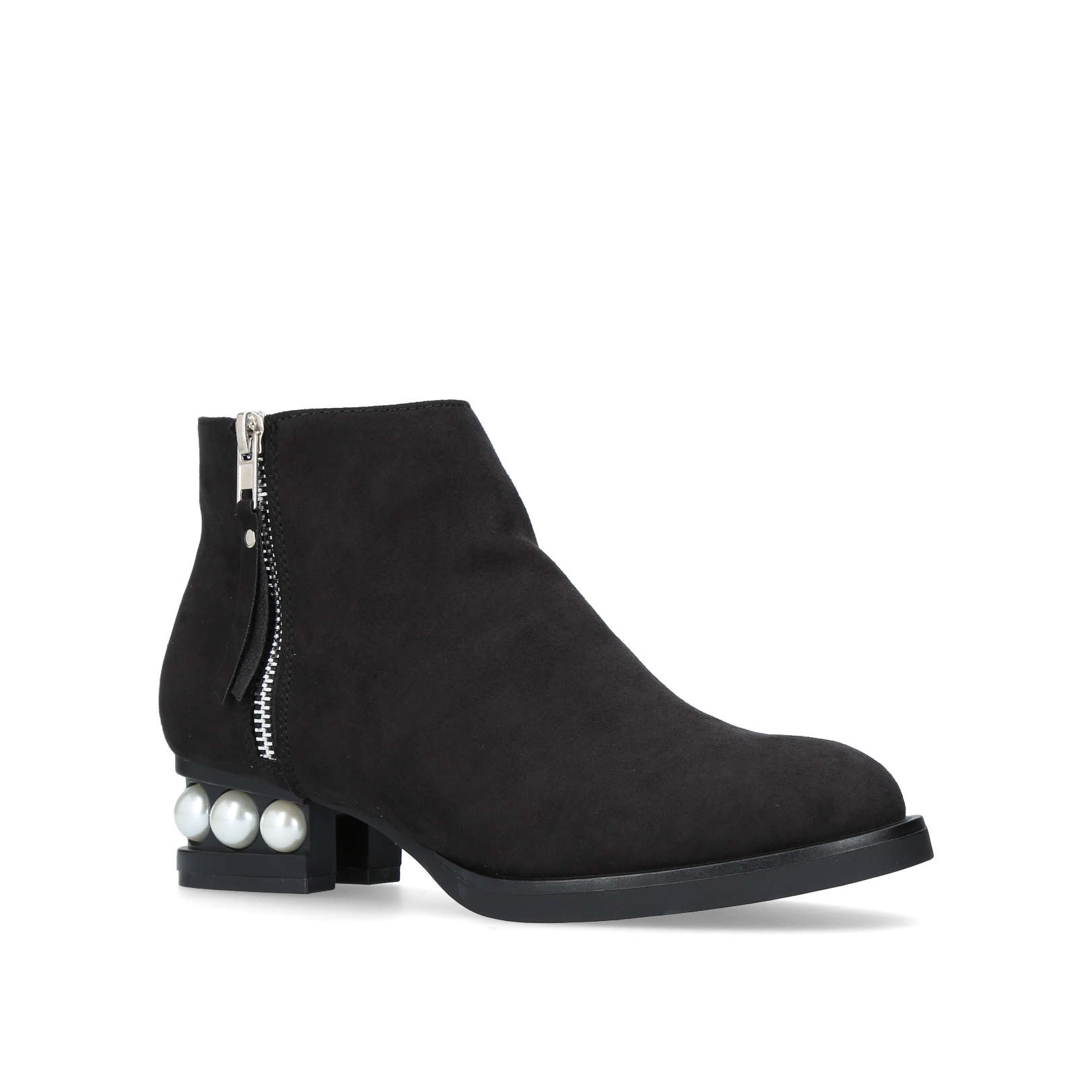 PEARL Truffle Pearl Black Ankle Boots 