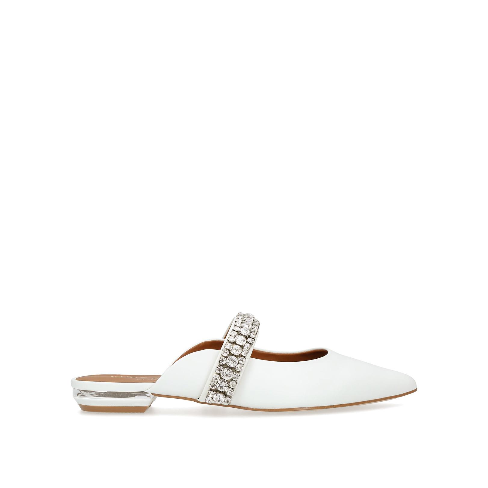 Princely White Embellished Leather Mules By Kurt Geiger London | Kurt ...