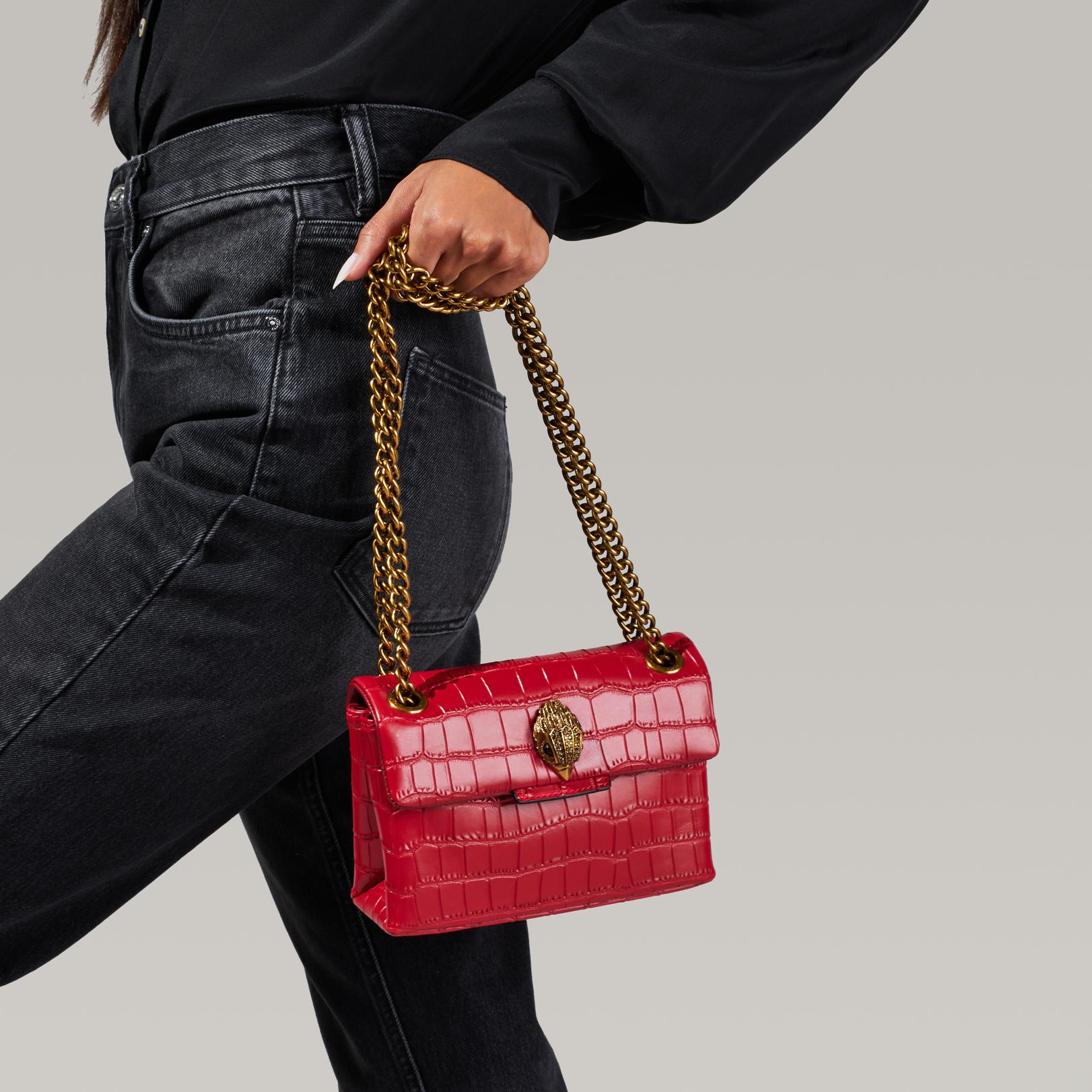 Croc Mini Kensington Bag Kurt Geiger London Evening Bags Kurt geiger london kensington leather shoulder bag. kurt geiger