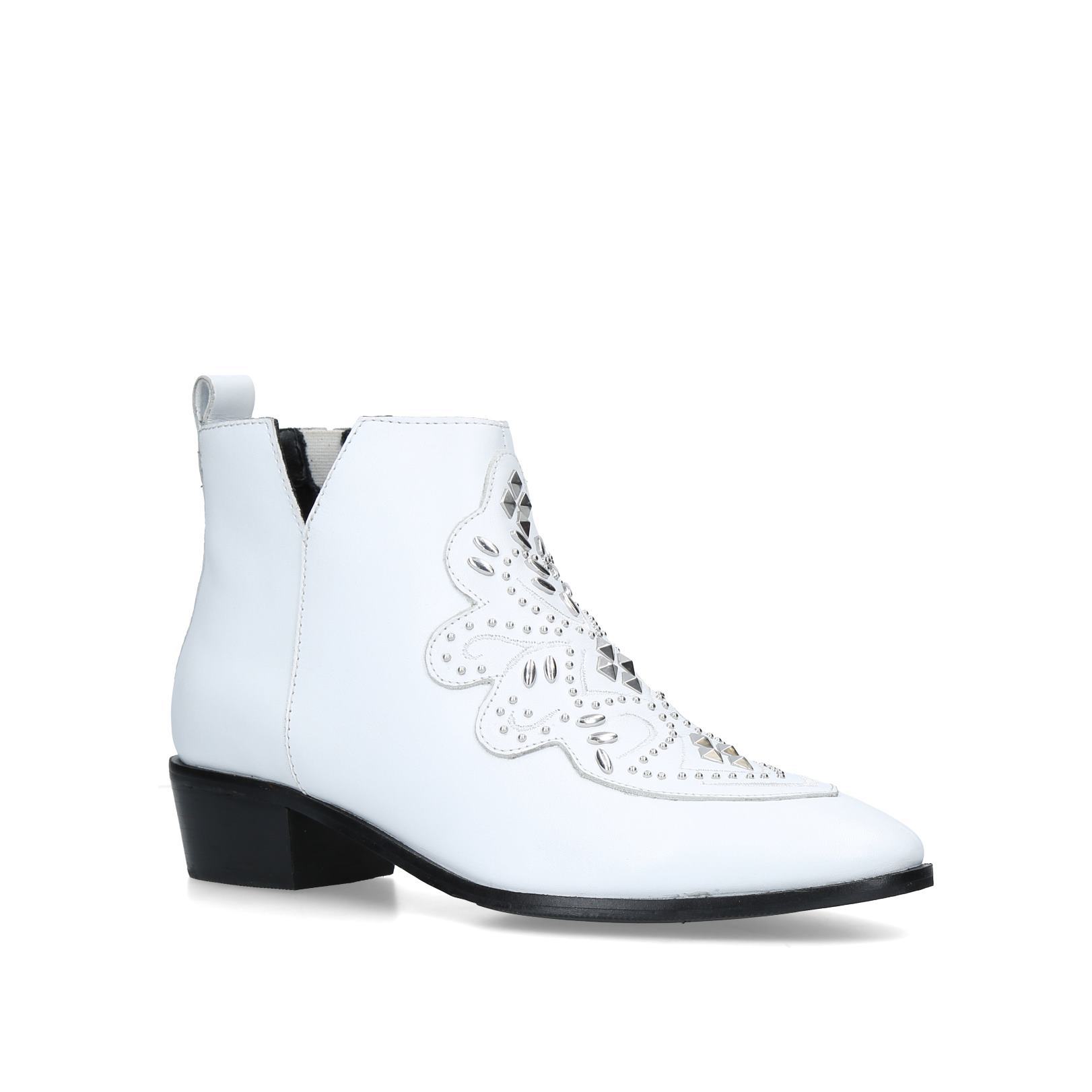 bronx white ankle boots