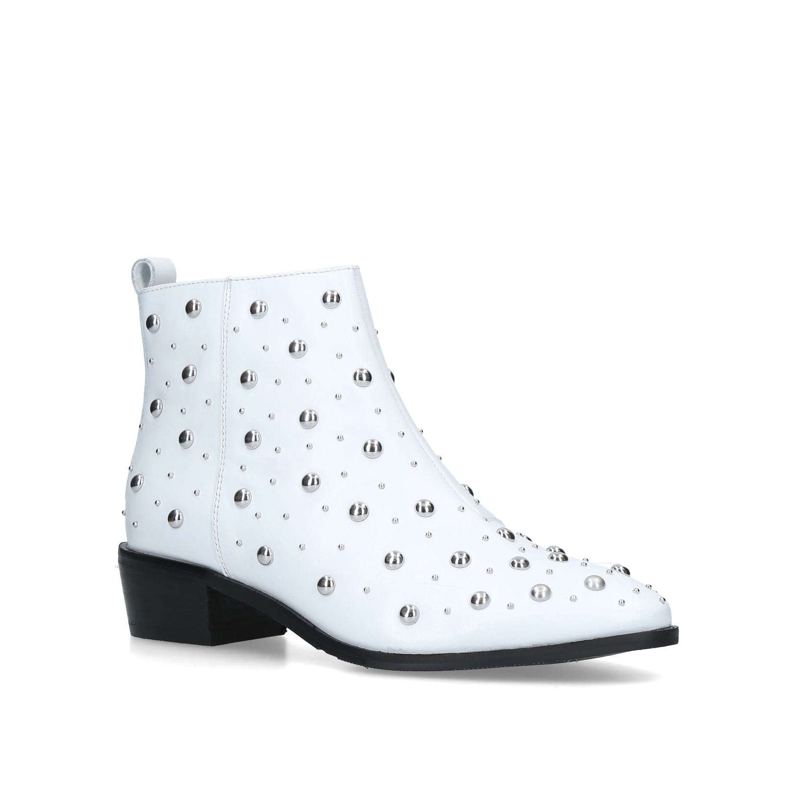 bronx white ankle boots