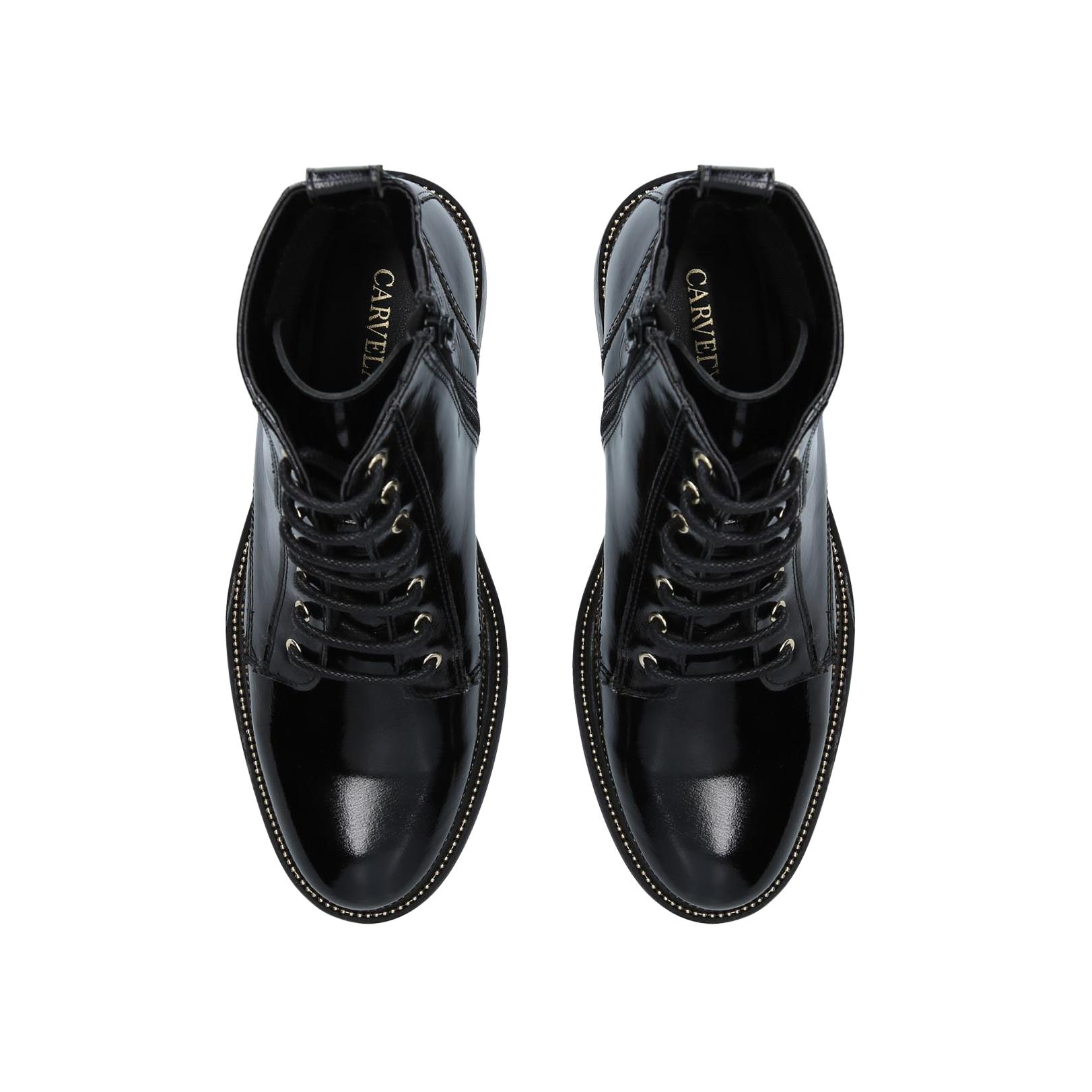 carvela black spike lace up boots