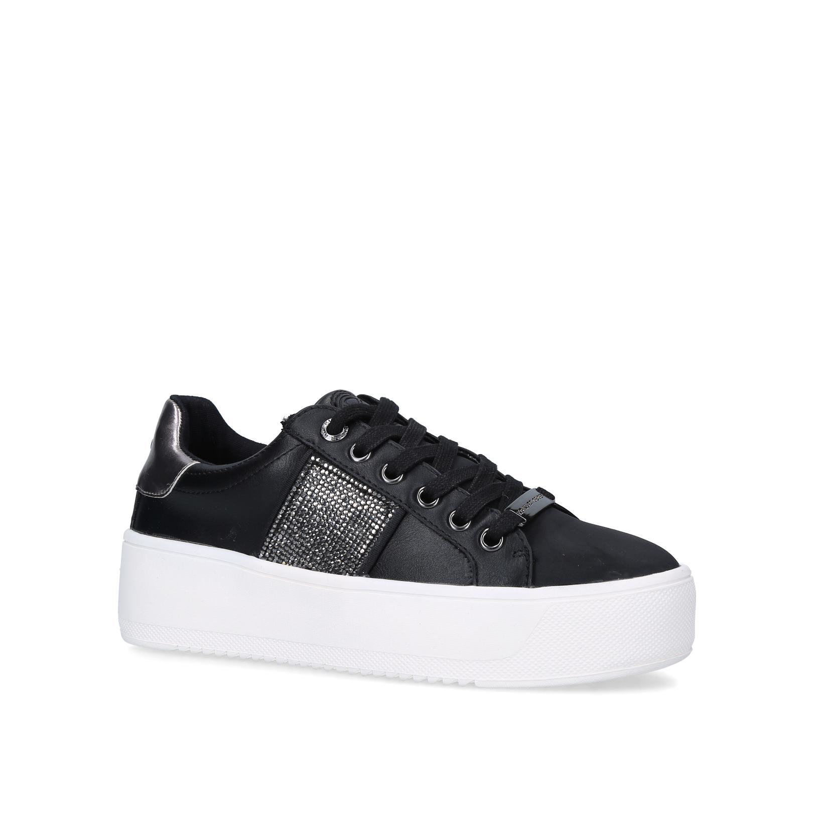 kurt geiger black leather trainers