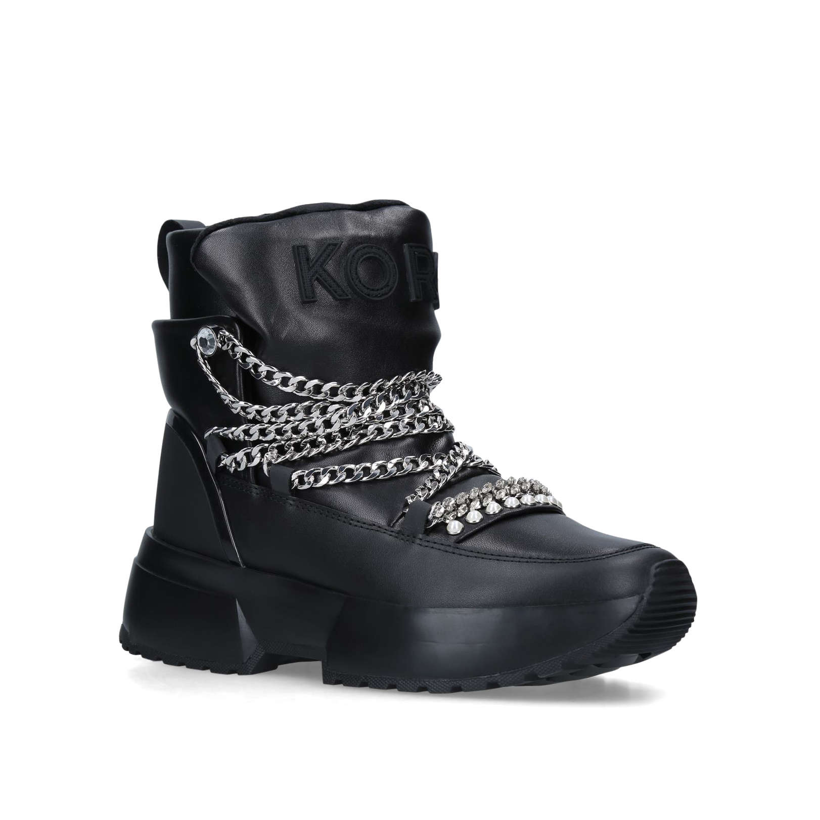 michael michael kors cassia metallic nylon and leather boot