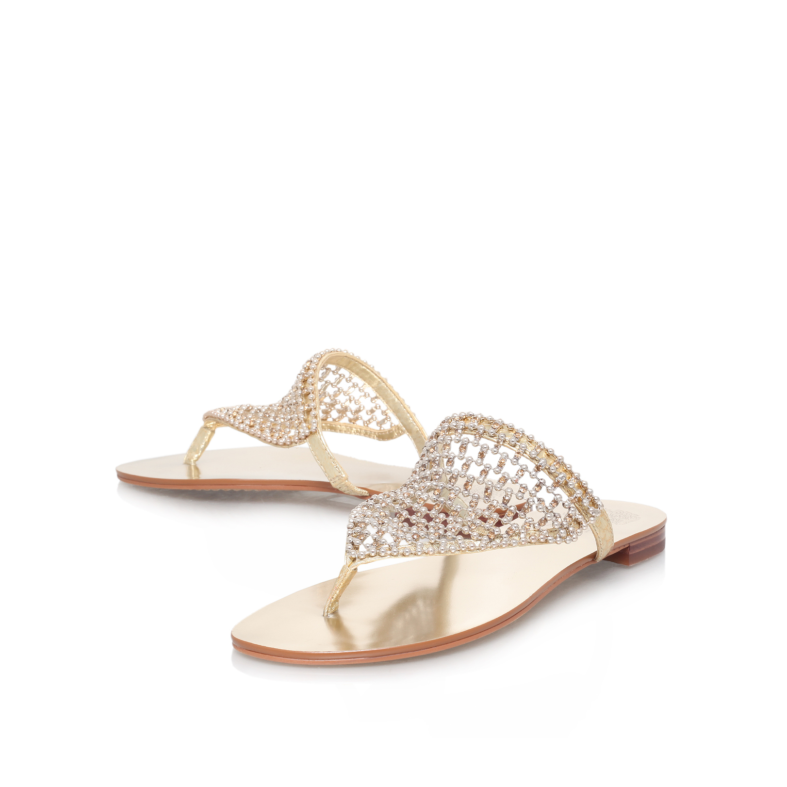 Vince Camuto | MOMBO Gold Flat Sandals by VINCE CAMUTO