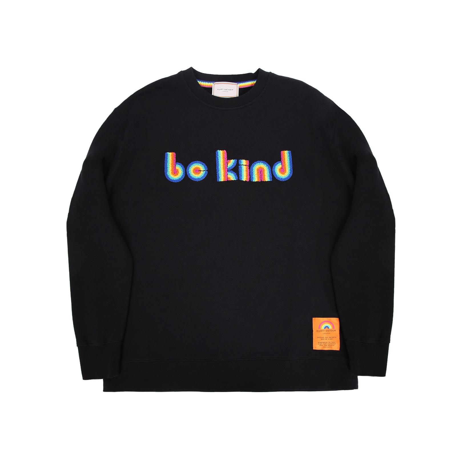 Be Kind Sweatshirt Unisex Black Cotton Sweatshirt By Kurt Geiger London ...