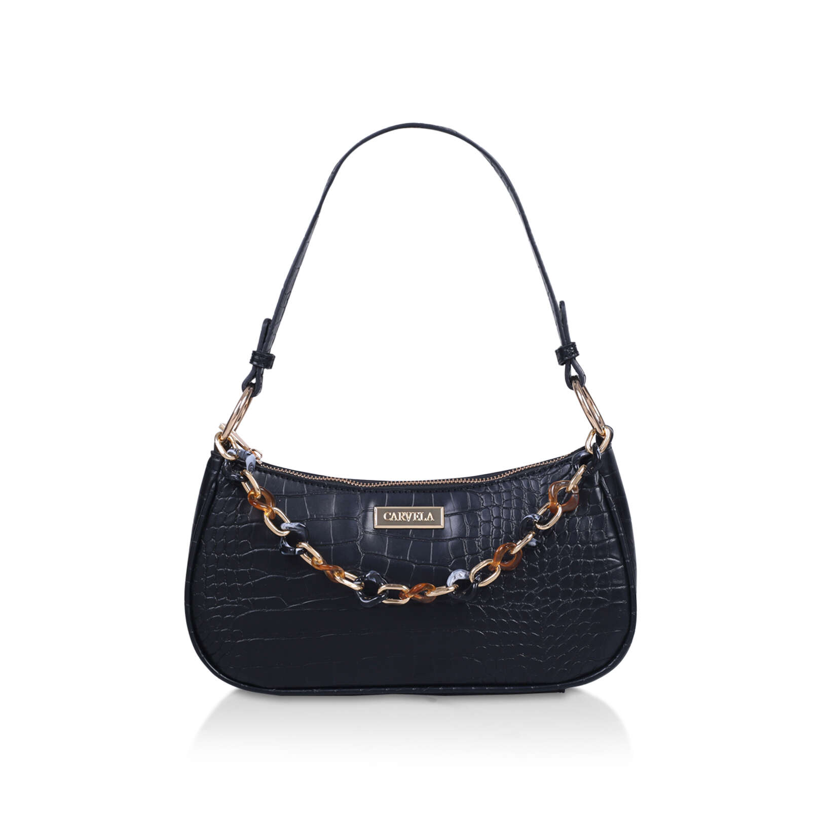 carvela black shoulder bag