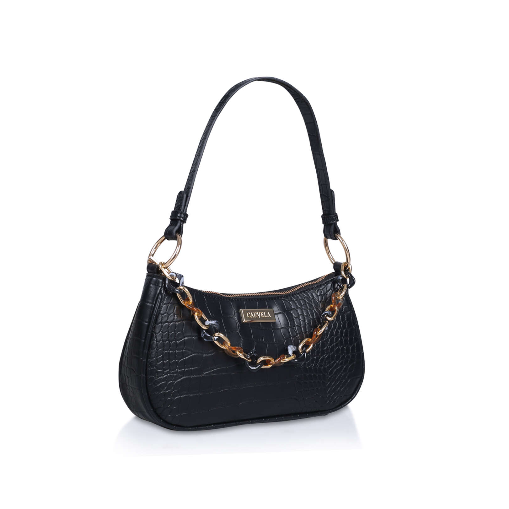 carvela black shoulder bag