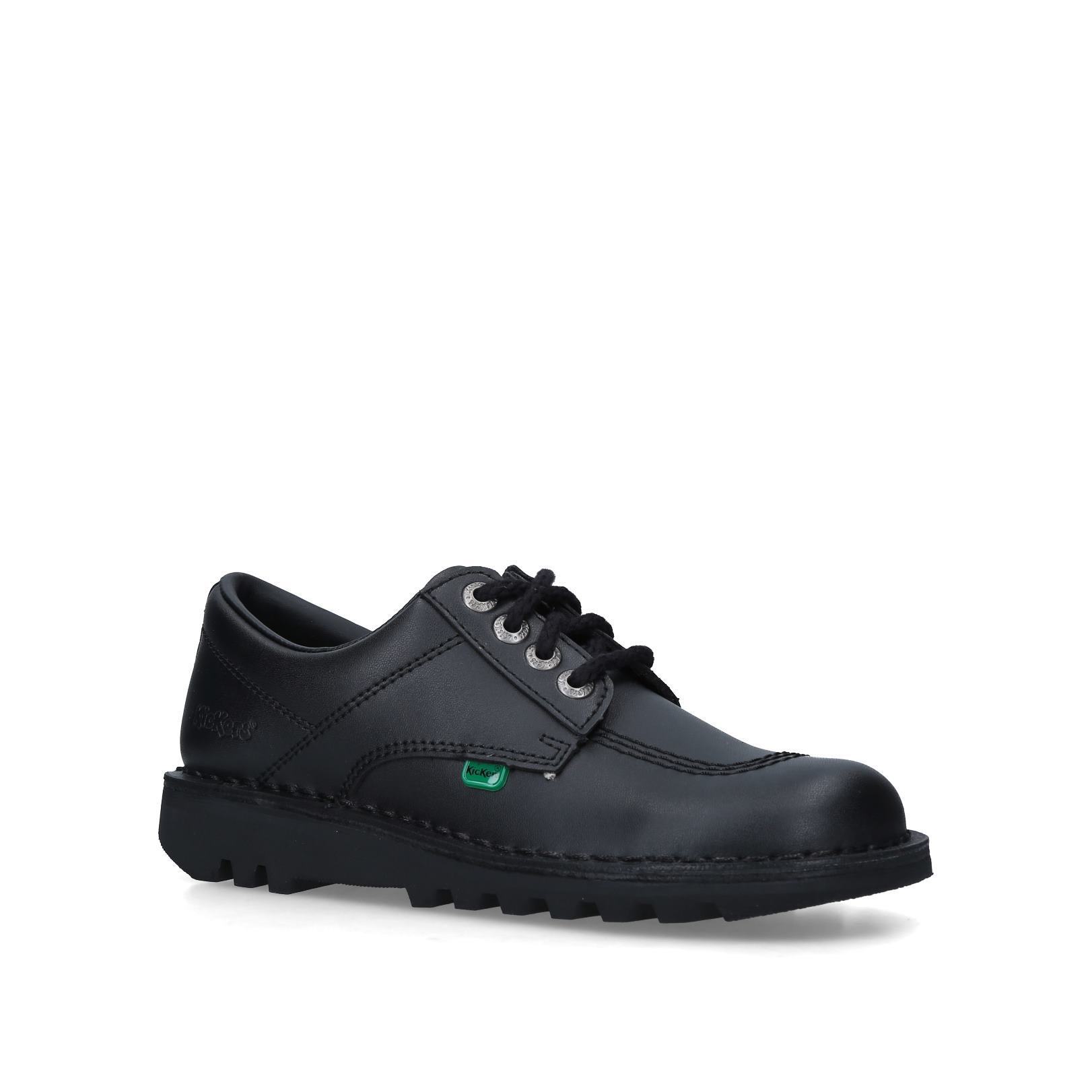 kickers black kick lo aztec mono flat shoes