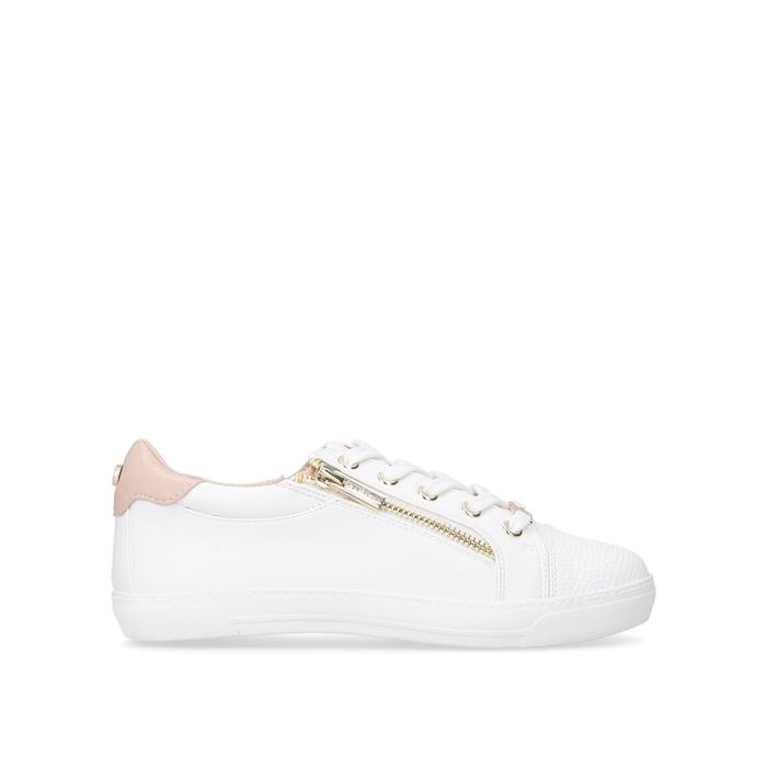JAGGED White Zip Sneakers by CARVELA 