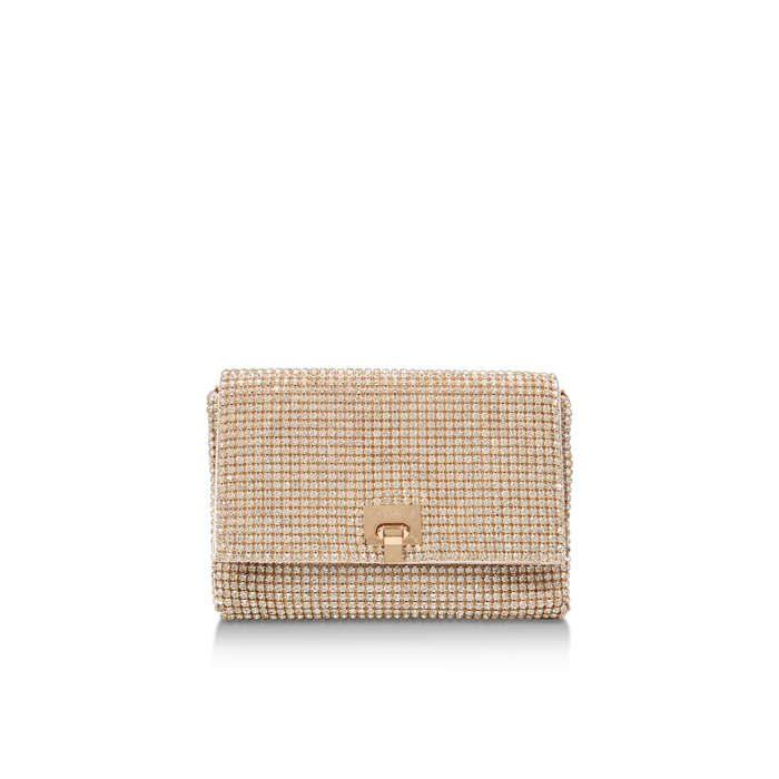 carvela gold clutch