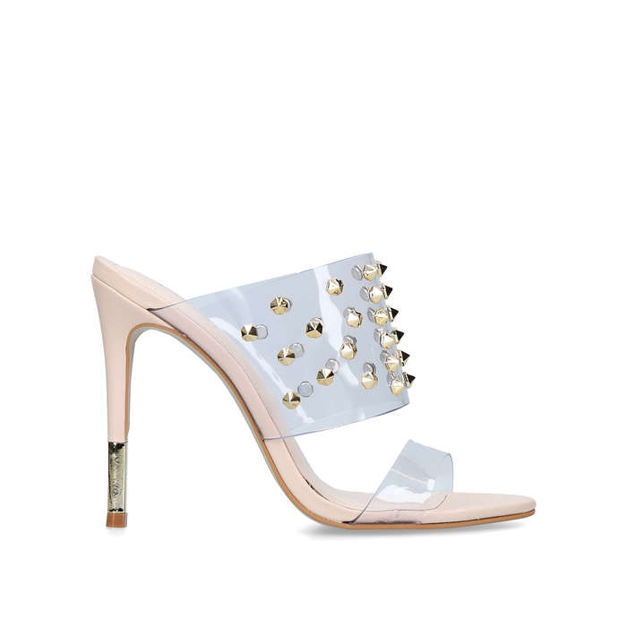 studded perspex heels