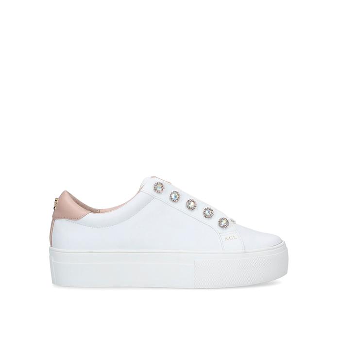 kurt geiger white platform trainers