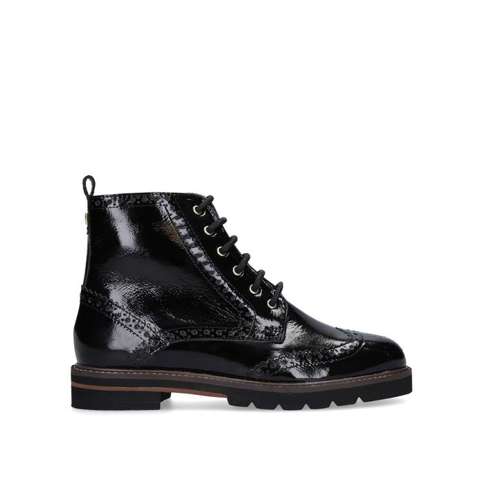 kurt geiger black patent ankle boots