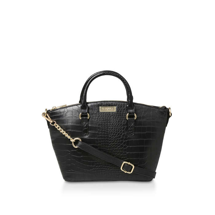 croc print black bag