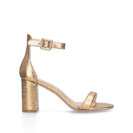 langley gold snake effect block heel sandals from KURT GEIGER LONDON