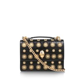 shoreditch embellished bag black leather embellished cross body bag from KURT GEIGER LONDON