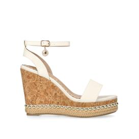 pip white studded cork wedge sandals from MISS KG