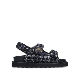 orson navy tweed eagle embellished chunky sandals from KURT GEIGER LONDON