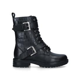 today black leather croc buckle boots from CARVELA
