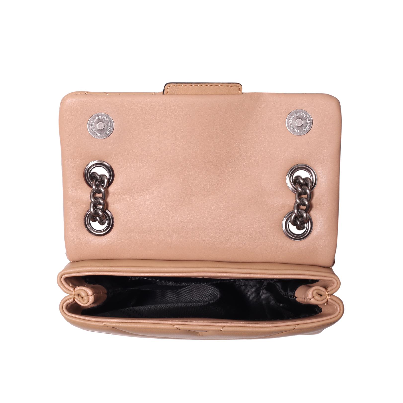 MINI KENSINGTON X BAG Camel Quilted Leather Mini Bag by KURT GEIGER LONDON