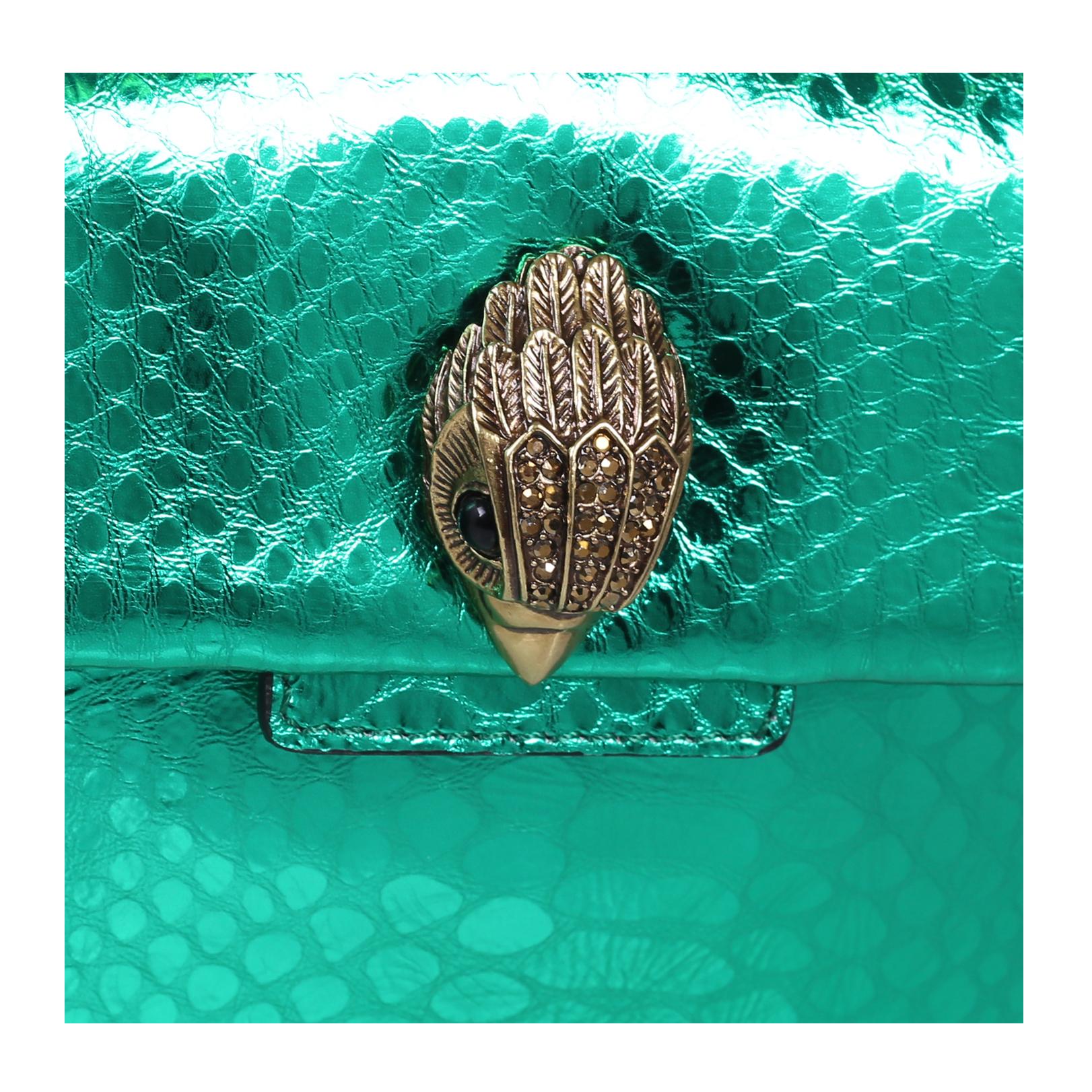 MINI KENSINGTON X BAG Green Leather Snake Effect Mini Shoulder Bag 
