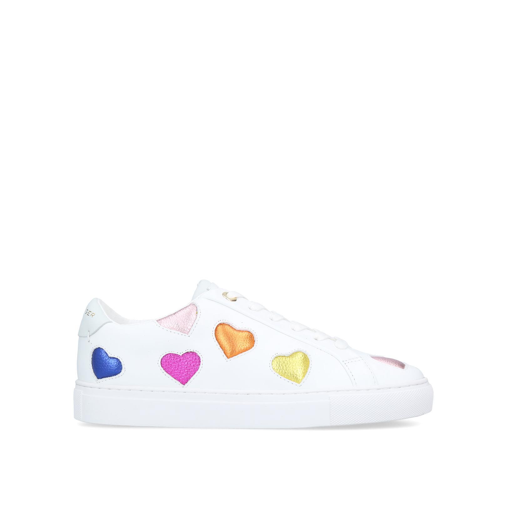 LANE LOVE White Heart Detail Sneakers by KURT GEIGER LONDON