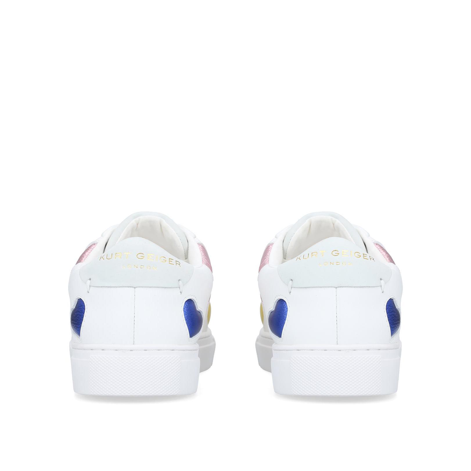 LANE LOVE White Heart Detail Sneakers by KURT GEIGER LONDON