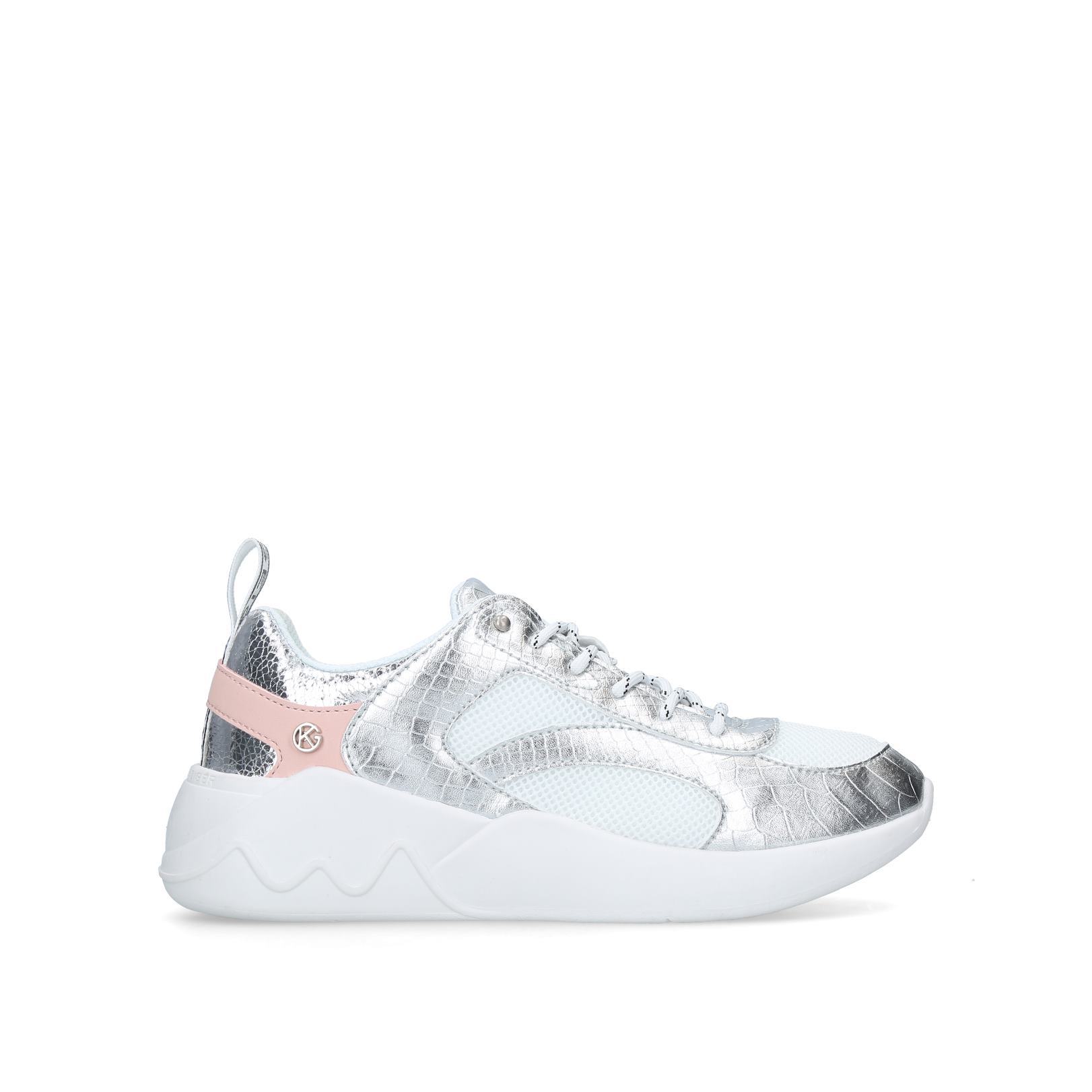 kurt geiger silver trainers