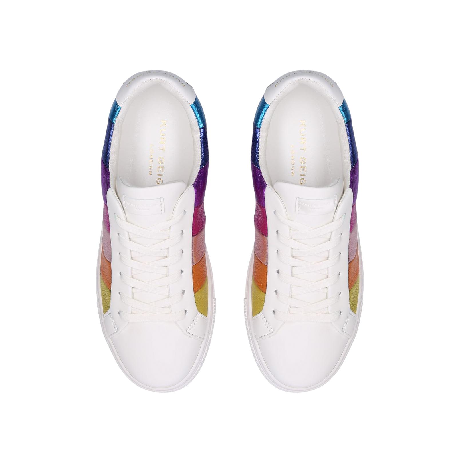 LANE STRIPE Metallic Rainbow Leather Sneakers by KURT GEIGER LONDON