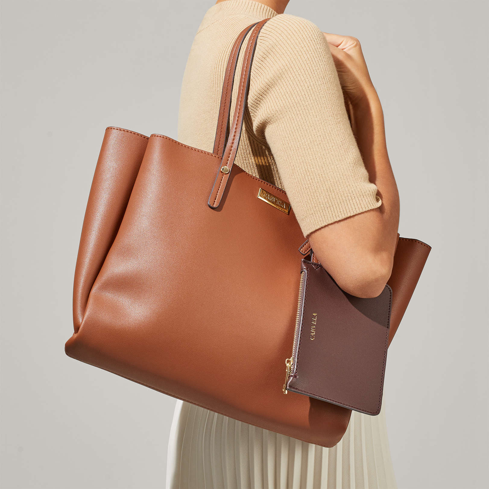 carvela freya triple compart tote