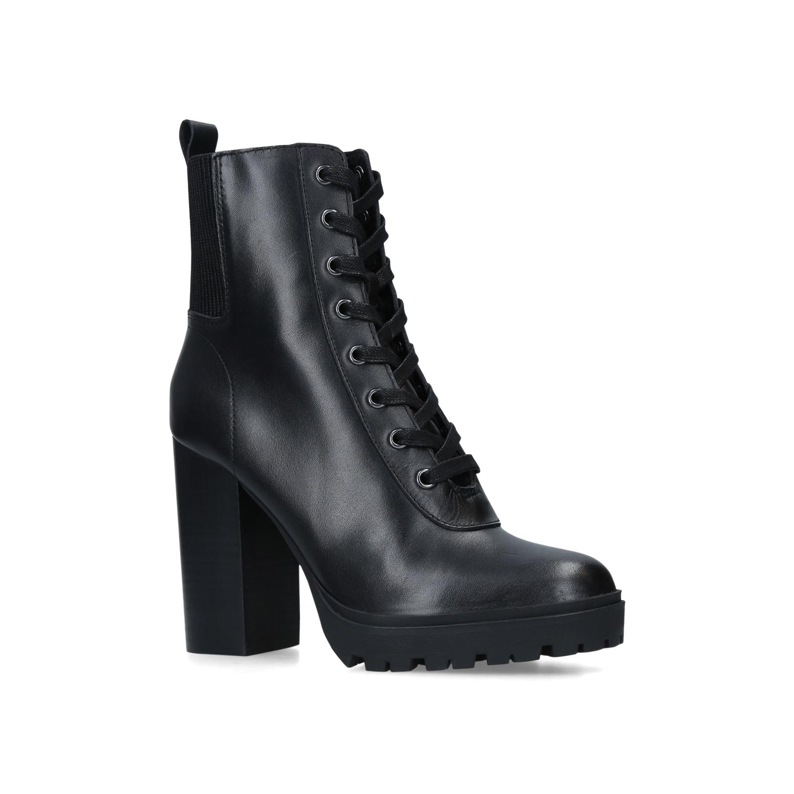 latch black leather boots