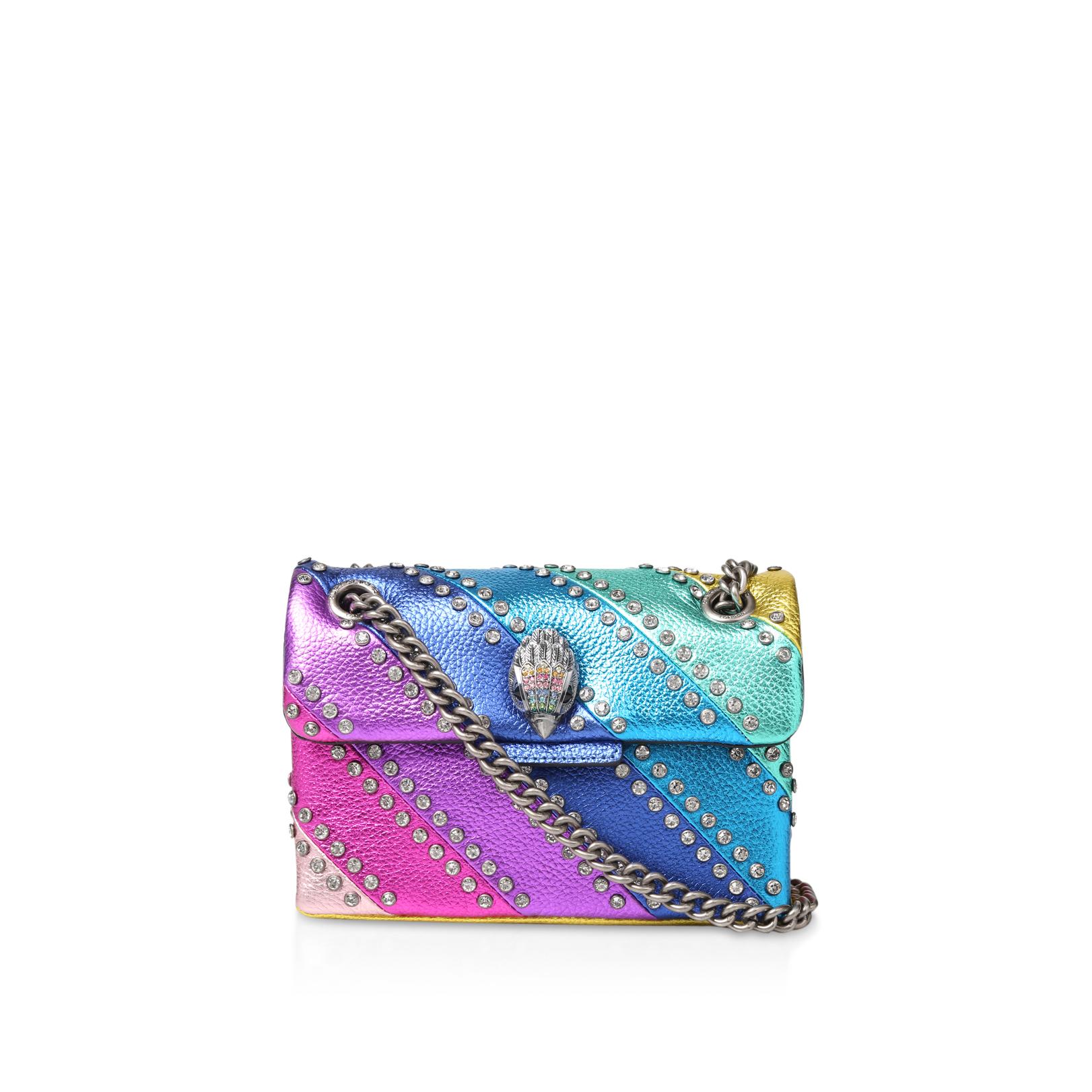 Crystal Mini Kensington Rainbow Stripe Embellished Mini Shoulder Bag By