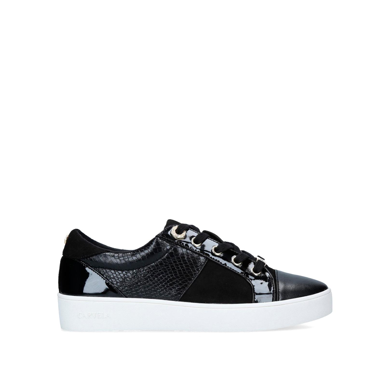 JAGGER Black Lace Up Sneakers by CARVELA