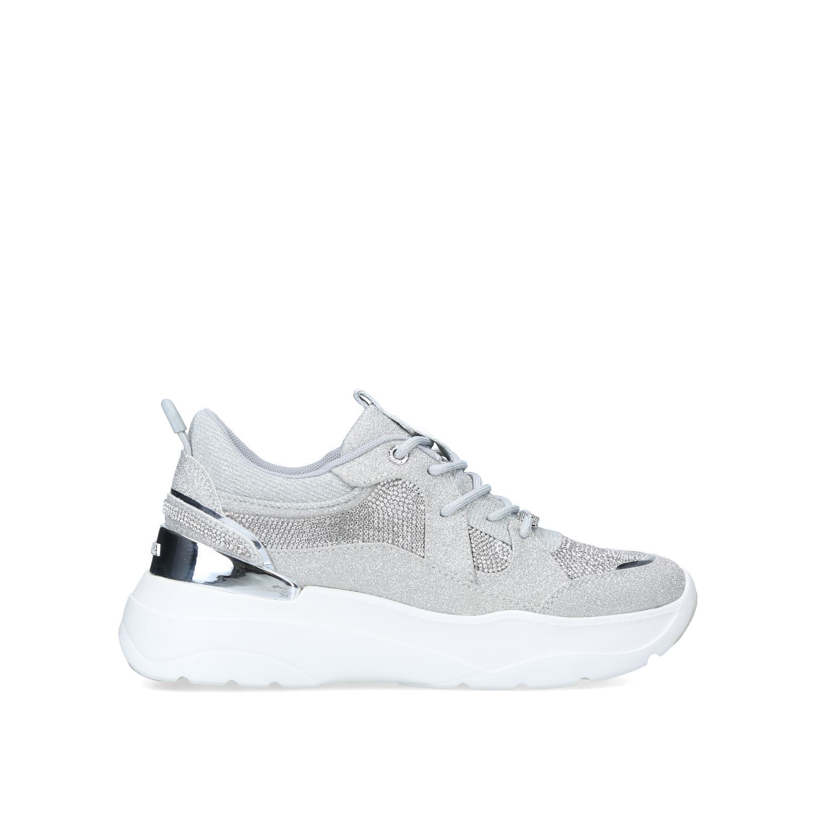 silver carvela trainers
