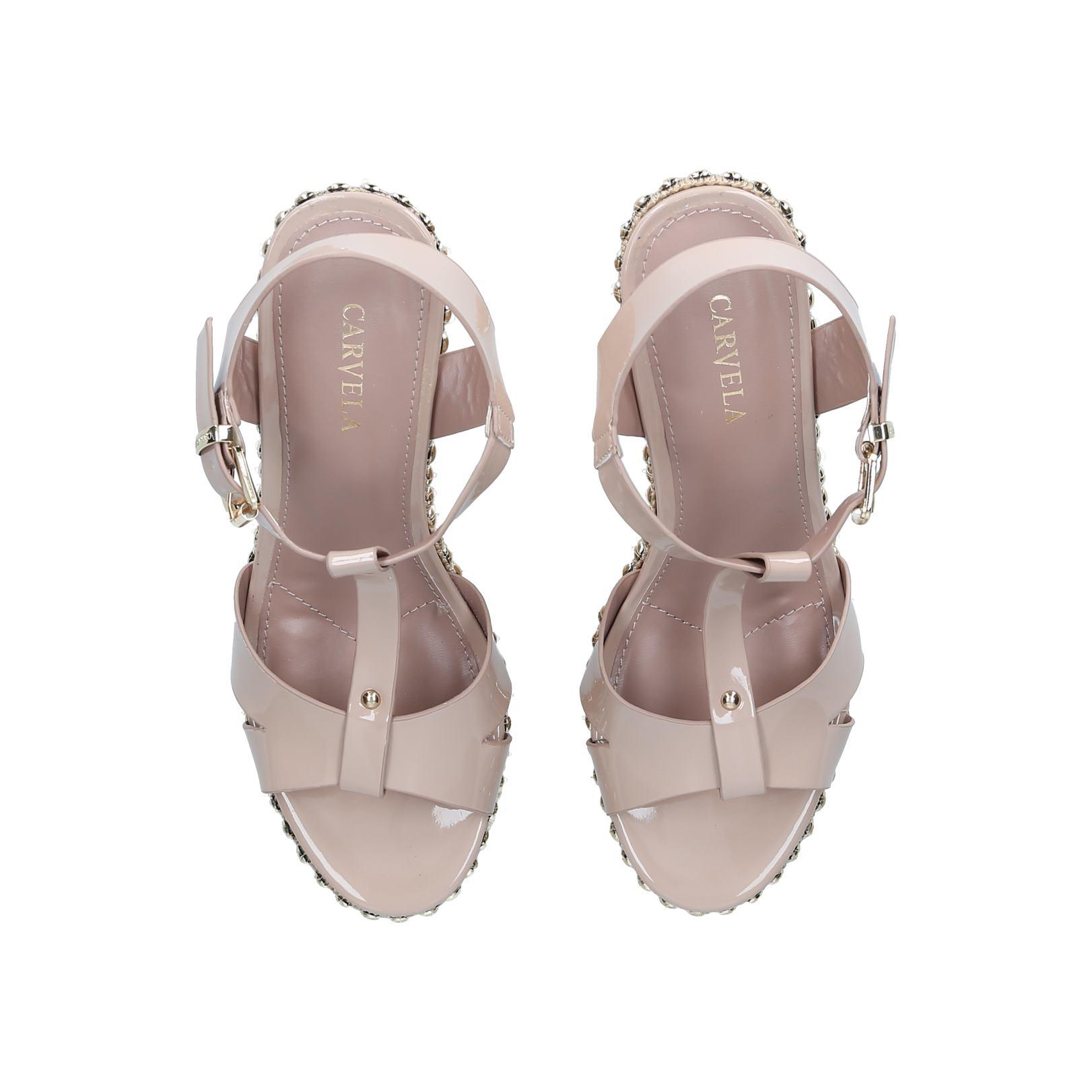 SASHA Blush Cork Wedge Heel Sandals by CARVELA