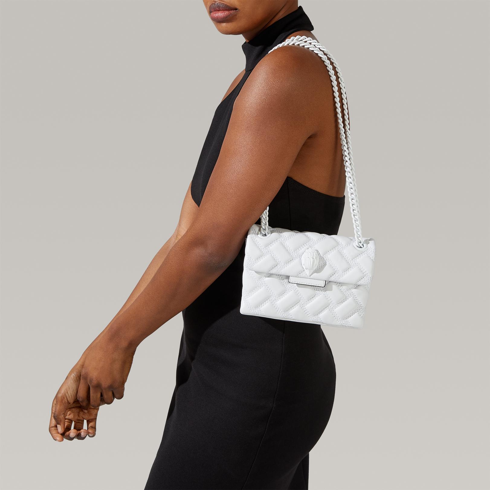 Mini Kensington Drench White Quilted Leather Mini Bag By Kurt Geiger ...