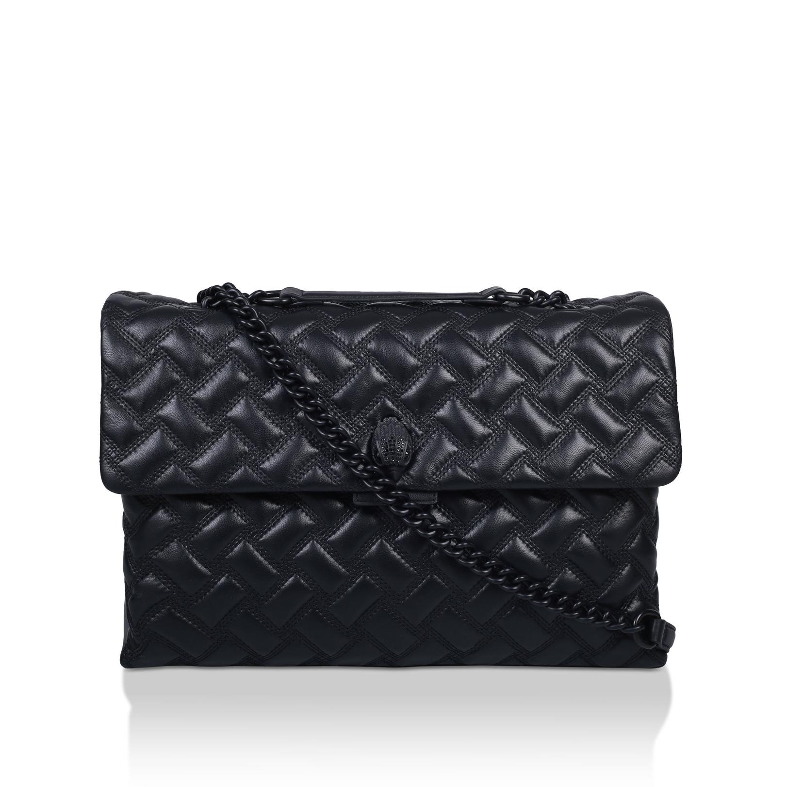 XXL KENSINGTON DRENCH Black Quilted Leather Oversized Shoulder Bag by KURT GEIGER LONDON