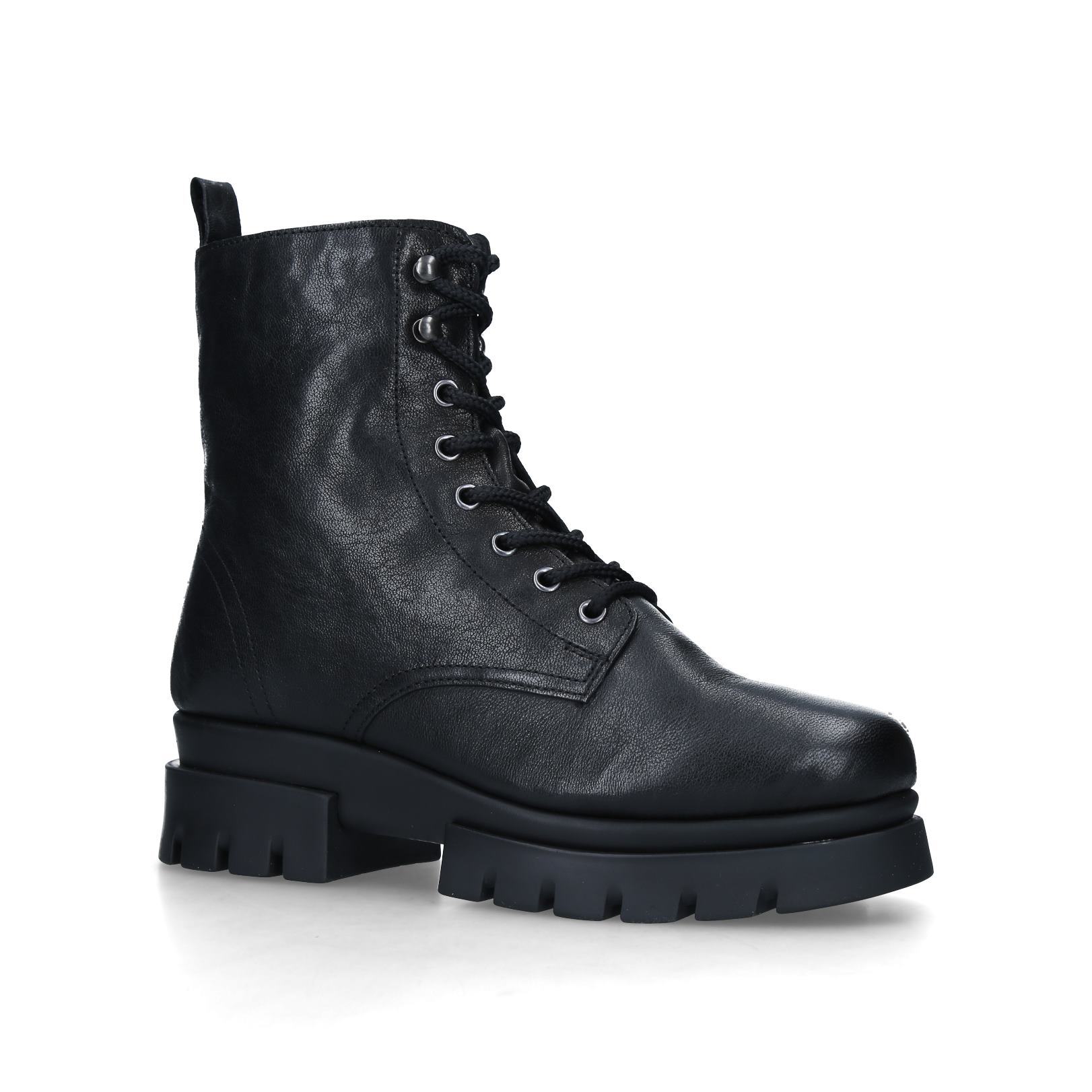 carvela black spike lace up boots